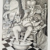Jacek Lipowczan - Rysunek, szkic do obrazu Jacka Lipowczana pt. „Car jest zmęczony”