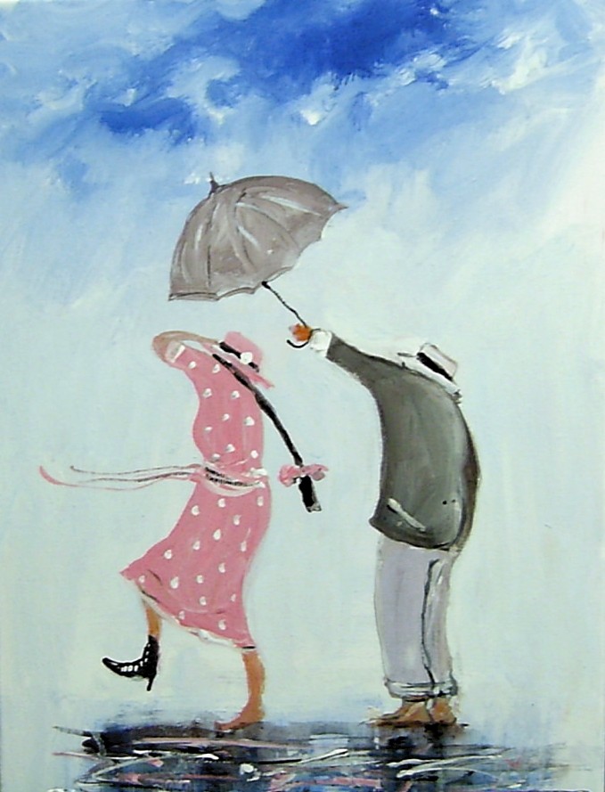 Ona i on pod parasolem...